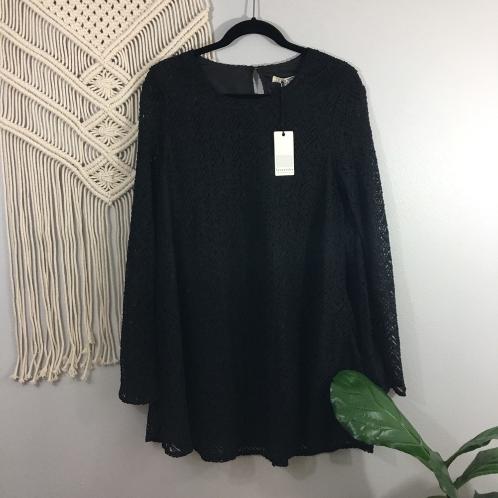 Loveriche long sleeve black dress L